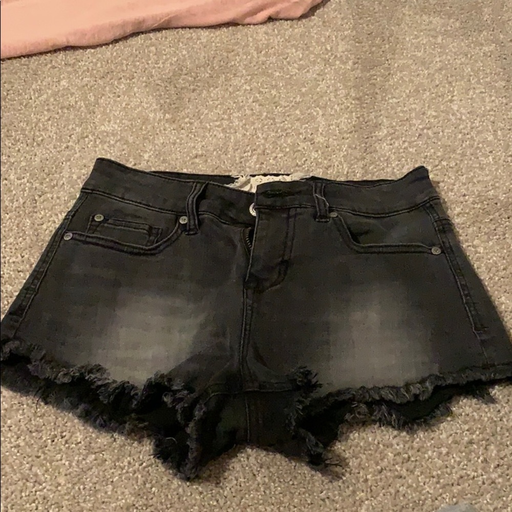 Black faded denim shorts from a boutique!